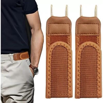 INF Schnallenloser Gürtel 2er-Set – Elastischer Taillengürtel mit verstellbarem Metallhaken, atmungsaktiver unsichtbarer Bund Khaki INF Schnallenloser Gürtel 2er-Set – Elastischer Taillengürtel mit verstellbarem Metallhaken, atmungsaktiver unsichtbarer Bund Khaki