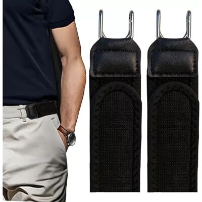 INF Schnallenloser Gürtel 2er-Set – Elastischer Taillengürtel mit verstellbarem Metallhaken, atmungsaktiver unsichtbarer Bund Schwarz INF Schnallenloser Gürtel 2er-Set – Elastischer Taillengürtel mit verstellbarem Metallhaken, atmungsaktiver unsichtbarer Bund Schwarz