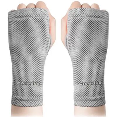 INF Kühlende Handgelenk-Handschuhe im Paar — Atmungsaktives Polyester, schweißabsorbierende Handgelenkstütze mit Sonnenschutz Grau INF Kühlende Handgelenk-Handschuhe im Paar — Atmungsaktives Polyester, schweißabsorbierende Handgelenkstütze mit Sonnenschutz Grau