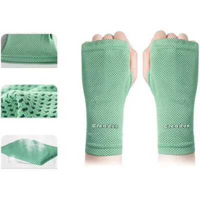 INF Kühlende Handgelenk-Handschuhe im Paar — Atmungsaktives Polyester, schweißabsorbierende Handgelenkstütze mit Sonnenschutz Grün INF Kühlende Handgelenk-Handschuhe im Paar — Atmungsaktives Polyester, schweißabsorbierende Handgelenkstütze mit Sonnenschutz Grün