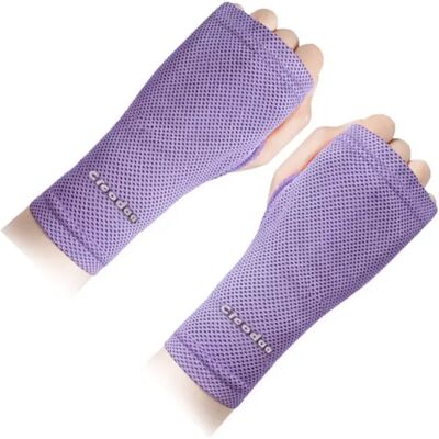 INF Kühlende Handgelenk-Handschuhe im Paar — Atmungsaktives Polyester, schweißabsorbierende Handgelenkstütze mit Sonnenschutz Violett INF Kühlende Handgelenk-Handschuhe im Paar — Atmungsaktives Polyester, schweißabsorbierende Handgelenkstütze mit Sonnenschutz Violett