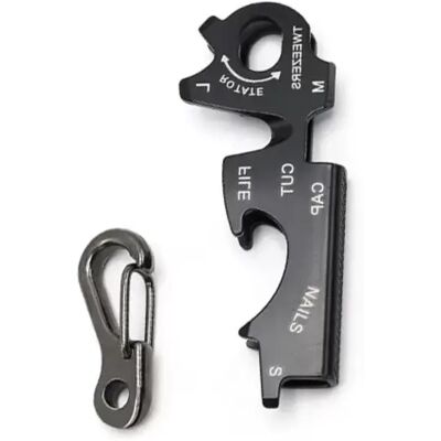 INF Kombinationskarten-EDC-Werkzeug 2er-Pack - Edelstahl 8-in-1 Schlüsselanhänger-Multitool, kompakter schwarzer Taschenclip INF Kombinationskarten-EDC-Werkzeug 2er-Pack - Edelstahl 8-in-1 Schlüsselanhänger-Multitool, kompakter schwarzer Taschenclip