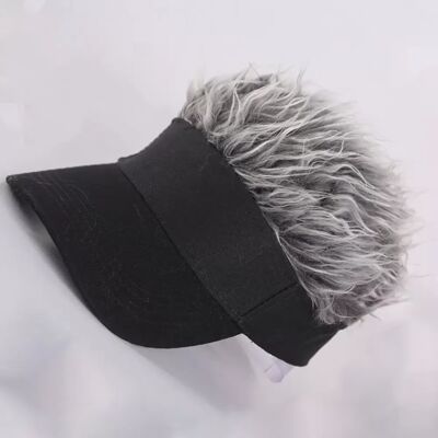 INF Baseballcap-Perücke – Integrierter Hut mit kurzer Perücke, Hochtemperaturfaser, natürlicher Stufenlook, leicht anzulegen Grau INF Baseballcap-Perücke – Integrierter Hut mit kurzer Perücke, Hochtemperaturfaser, natürlicher Stufenlook, leicht anzulegen Grau