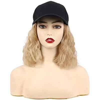 INF Baseball-Cap-Perücke – Hochtemperatur-synthetische Volumen-Perücke mit integriertem Visier, atmungsleichtes, leichtes Design Beige INF Baseball-Cap-Perücke – Hochtemperatur-synthetische Volumen-Perücke mit integriertem Visier, atmungsleichtes, leichtes Design Beige