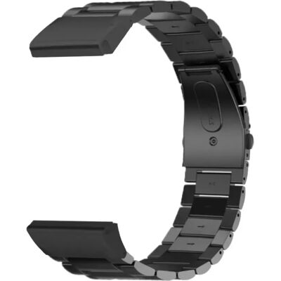 INF Edelstahl-Uhrenarmband, kompatibel mit Amazfit Ultra 2 — Dreigliedriges Vollmetallarmband mit Flachkopffederverschluss, Schwarz INF Edelstahl-Uhrenarmband, kompatibel mit Amazfit Ultra 2 — Dreigliedriges Vollmetallarmband mit Flachkopffederverschluss, Schwarz