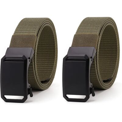 INF Taktischer Gürtel (2er-Pack) Elastischer Nylon-Gürtel mit Ratschen-Schnellverschluss, 1.5 inch Standardbreite, Bequemer Sitz Grün INF Taktischer Gürtel (2er-Pack) Elastischer Nylon-Gürtel mit Ratschen-Schnellverschluss, 1.5 inch Standardbreite, Bequemer Sitz Grün
