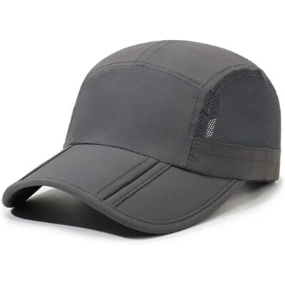 INF Entenschnabel-Kappe aus Polyester mit Sonnenschutz, schnelltrocknendem Mesh, verbreitertem Schweißband und verstellbarem Dunkelgrau INF Entenschnabel-Kappe aus Polyester mit Sonnenschutz, schnelltrocknendem Mesh, verbreitertem Schweißband und verstellbarem Dunkelgrau