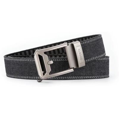 INF Denim-Gürtel mit Ratsche, lochfreiem Riemen und automatischer Schnalle aus Legierung Schwarz INF Denim-Gürtel mit Ratsche, lochfreiem Riemen und automatischer Schnalle aus Legierung Schwarz