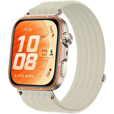 INF Atmungsames Nylon-Klett-Uhrenarmband mit Car-Stitch-Design, kompatibel mit Samsung und kompatibel mit Huawei, 20mm Beige INF Atmungsames Nylon-Klett-Uhrenarmband mit Car-Stitch-Design, kompatibel mit Samsung und kompatibel mit Huawei, 20mm Beige