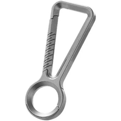 INF Titanschlüsselanhänger mit doppelseitiger Schnalle (sandgestrahlt) - Leichter korrosionsbeständiger Karabiner für Camping & INF Titanschlüsselanhänger mit doppelseitiger Schnalle (sandgestrahlt) - Leichter korrosionsbeständiger Karabiner für Camping &