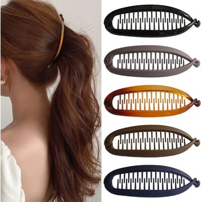 INF Fischförmige Bananen-Haarklammer 5er-Set (A) — PC, Mehrfarbig, für dickes Haar INF Fischförmige Bananen-Haarklammer 5er-Set (A) — PC, Mehrfarbig, für dickes Haar