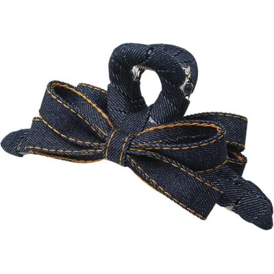 INF Denim 3D Schmetterlings-Schleifen-Haarklammer - PC+Denim Krallenclip mit voluminösen Flügeln und gewaschenem Finish Schwarz INF Denim 3D Schmetterlings-Schleifen-Haarklammer - PC+Denim Krallenclip mit voluminösen Flügeln und gewaschenem Finish Schwarz