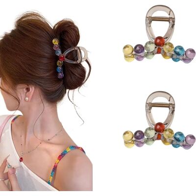 INF Crystal Ball Haarclip Klein 2er-Set — Bunte Perlen aus Polycarbonat (PC), stoßfest und glattkantig INF Crystal Ball Haarclip Klein 2er-Set — Bunte Perlen aus Polycarbonat (PC), stoßfest und glattkantig