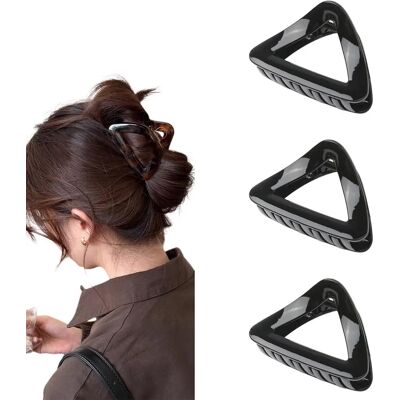 INF Leoparden-Dreieck-Haarclip 3er-Set — Leichter PC-Clip für sicheren Halt und geometrischen Stilakzent Schwarz INF Leoparden-Dreieck-Haarclip 3er-Set — Leichter PC-Clip für sicheren Halt und geometrischen Stilakzent Schwarz