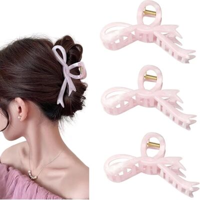 INF Tintenwasch-Verlauf Schleifen-Haarklammern (3er-Set) – Hochtransparenter PC, gebackener Farbverlauf, handpolierte Kanten, Rosa INF Tintenwasch-Verlauf Schleifen-Haarklammern (3er-Set) – Hochtransparenter PC, gebackener Farbverlauf, handpolierte Kanten, Rosa