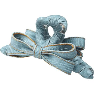 INF Denim 3D Schmetterlings-Schleifen-Haarklammer - PC+Denim Krallenclip mit voluminösen Flügeln und gewaschenem Finish Blau INF Denim 3D Schmetterlings-Schleifen-Haarklammer - PC+Denim Krallenclip mit voluminösen Flügeln und gewaschenem Finish Blau