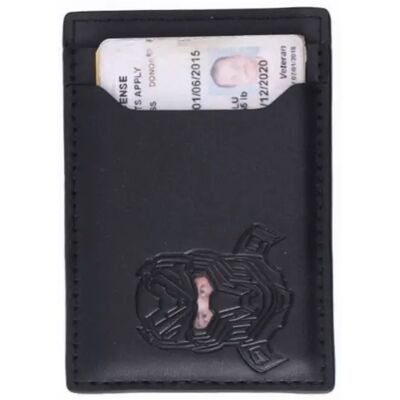 INF Transformierendes Kartenetui - PU Kartenhalter mit mehreren Fächern und Face-Eye-Ausschnitt, kompakt Schwarz 10cm x 7cm INF Transformierendes Kartenetui - PU Kartenhalter mit mehreren Fächern und Face-Eye-Ausschnitt, kompakt Schwarz 10cm x 7cm
