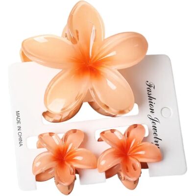 INF Blumen-Haarclip Set, 3er-Pack ABS Anti-Rutsch-Klammern mit abgerundeten Kanten, 7.5cm x 4cm Orange INF Blumen-Haarclip Set, 3er-Pack ABS Anti-Rutsch-Klammern mit abgerundeten Kanten, 7.5cm x 4cm Orange