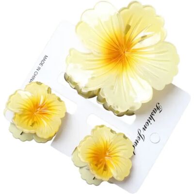 INF Spiral-Blumen Haarclip 3er-Pack - ABS rutschfeste Haarklammern für sicheren Halt im Alltag Gelb INF Spiral-Blumen Haarclip 3er-Pack - ABS rutschfeste Haarklammern für sicheren Halt im Alltag Gelb