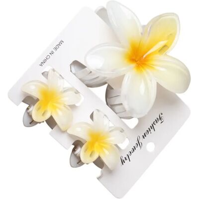INF Blumen-Haarclip Set, 3er-Pack ABS Anti-Rutsch-Klammern mit abgerundeten Kanten, 7.5cm x 4cm Gelb INF Blumen-Haarclip Set, 3er-Pack ABS Anti-Rutsch-Klammern mit abgerundeten Kanten, 7.5cm x 4cm Gelb
