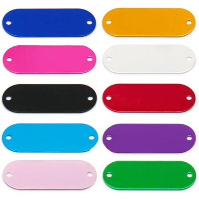 INF 10er-Pack Zwei-Loch Aluminium-Anhänger – Lasergravierbar für Haustier-ID & Schlüsselanhänger, Blanko zur INF 10er-Pack Zwei-Loch Aluminium-Anhänger – Lasergravierbar für Haustier-ID & Schlüsselanhänger, Blanko zur