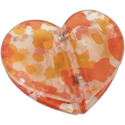 INF Magnetische quadratische Haarspangen 2er-Pack, orange Kunststoff, quadratisches Herz-Design, schnelle Fixierung, Größe INF Magnetische quadratische Haarspangen 2er-Pack, orange Kunststoff, quadratisches Herz-Design, schnelle Fixierung, Größe