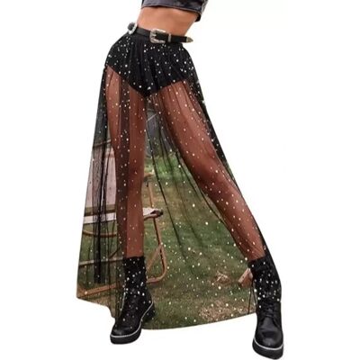INF Elegantes A-Linien-Maxikleid mit Galaxy-Print und hoher Taille L INF Elegantes A-Linien-Maxikleid mit Galaxy-Print und hoher Taille L