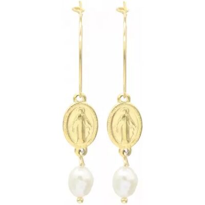 MH Bijoux ohrringe Hoop damen 4,5 x 2 cm edelstahl gold MH Bijoux ohrringe Hoop damen 4,5 x 2 cm edelstahl gold