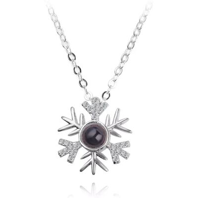INF Halskette Schneeflocke mit „Ich liebe dich“ in 100 Sprachen Silber INF Halskette Schneeflocke mit „Ich liebe dich“ in 100 Sprachen Silber