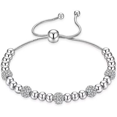 INF Verstellbares Perlenarmband Titanstahl Silber INF Verstellbares Perlenarmband Titanstahl Silber