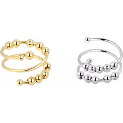 INF Verstellbare Anti-Stress-Ringe mit drehbaren Perlen 2er-Pack INF Verstellbare Anti-Stress-Ringe mit drehbaren Perlen 2er-Pack
