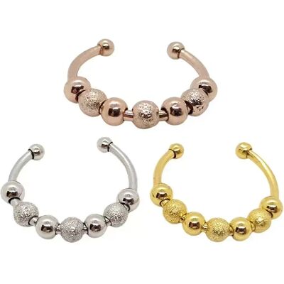 INF Verstellbare Anti-Stress-Ringe mit drehbaren Perlen im 3er-Pack INF Verstellbare Anti-Stress-Ringe mit drehbaren Perlen im 3er-Pack