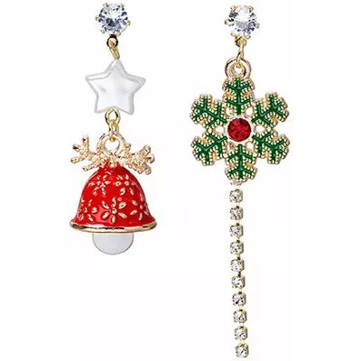 INF Asymmetrische Weihnachtsohrringe S925 Silber INF Asymmetrische Weihnachtsohrringe S925 Silber
