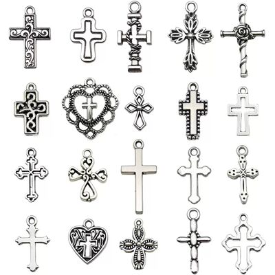 INF Silbernes Kreuz Anhänger - DIY Schlüsselanhänger & Halsketten Zubehör INF Silbernes Kreuz Anhänger - DIY Schlüsselanhänger & Halsketten Zubehör
