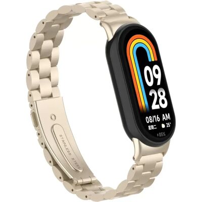 INF Kompatibel mit Xiaomi Mi9 Edelstahl Armband, Massives Dreikugel-Design, Metallarmband in Beige für Mi9/8 NFC INF Kompatibel mit Xiaomi Mi9 Edelstahl Armband, Massives Dreikugel-Design, Metallarmband in Beige für Mi9/8 NFC