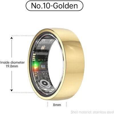 INF Smart Ring R1000 – Schlafmonitor, Bluetooth 5.0, Blutsauerstoffmonitor Gold 10 INF Smart Ring R1000 – Schlafmonitor, Bluetooth 5.0, Blutsauerstoffmonitor Gold 10