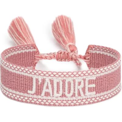 INF Besticktes Armband aus Polyester, verstellbar, Quaste, 1 Stück Rosa INF Besticktes Armband aus Polyester, verstellbar, Quaste, 1 Stück Rosa