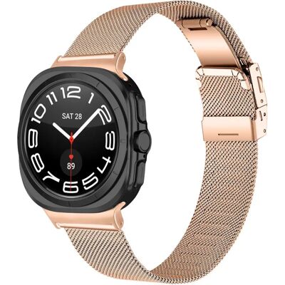 INF Kompatibel mit Samsung Watch8 Milanese Edelstahl Armband mit Schildkrötenverschluss, Mehrfarbig, 20cm x 2cm x 0,3cm Roségold INF Kompatibel mit Samsung Watch8 Milanese Edelstahl Armband mit Schildkrötenverschluss, Mehrfarbig, 20cm x 2cm x 0,3cm Roségold