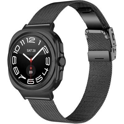 INF Kompatibel mit Samsung Watch8 Milanese Edelstahl Armband mit Schildkrötenverschluss, Mehrfarbig, 20cm x 2cm x 0,3cm Schwarz INF Kompatibel mit Samsung Watch8 Milanese Edelstahl Armband mit Schildkrötenverschluss, Mehrfarbig, 20cm x 2cm x 0,3cm Schwarz