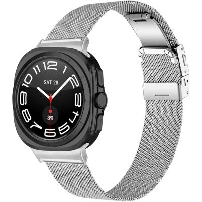 INF Kompatibel mit Samsung Watch8 Milanese Edelstahl Armband mit Schildkrötenverschluss, Mehrfarbig, 20cm x 2cm x 0,3cm Silber INF Kompatibel mit Samsung Watch8 Milanese Edelstahl Armband mit Schildkrötenverschluss, Mehrfarbig, 20cm x 2cm x 0,3cm Silber