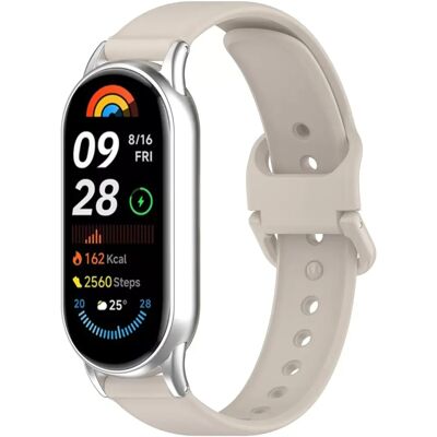 INF Silikonarmband mit Dornschließe für Xiaomi Mi Band 8/9 (Armband + Adapter) Beige INF Silikonarmband mit Dornschließe für Xiaomi Mi Band 8/9 (Armband + Adapter) Beige
