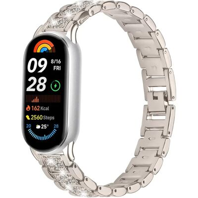 INF Schlankes Diamant-Armband kompatibel mit Xiaomi Mi Band 8/9/10 - Edelstahl Beige INF Schlankes Diamant-Armband kompatibel mit Xiaomi Mi Band 8/9/10 - Edelstahl Beige