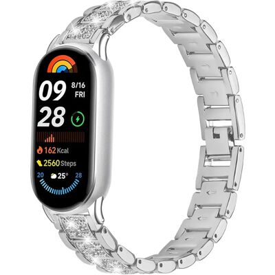 INF Schlankes Diamant-Armband kompatibel mit Xiaomi Mi Band 8/9/10 - Edelstahl Silber INF Schlankes Diamant-Armband kompatibel mit Xiaomi Mi Band 8/9/10 - Edelstahl Silber