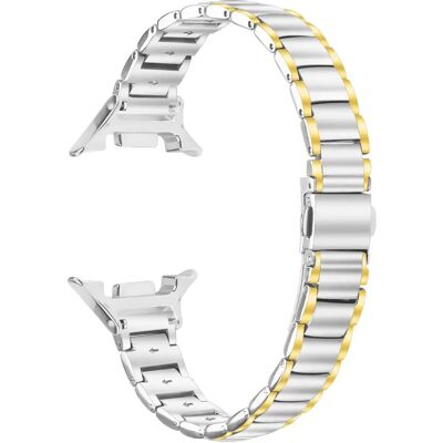 INF Elegantes Edelstahl Triple Bead Armband kompatibel mit Samsung Galaxy Watch8/8 Classic Silber+Gold INF Elegantes Edelstahl Triple Bead Armband kompatibel mit Samsung Galaxy Watch8/8 Classic Silber+Gold