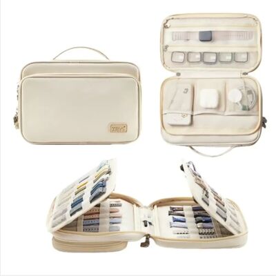 INF Tragbare Apple Watch Armband- und Kabel-Organizer-Tasche - Große Reise-Aufbewahrungstasche Beige INF Tragbare Apple Watch Armband- und Kabel-Organizer-Tasche - Große Reise-Aufbewahrungstasche Beige