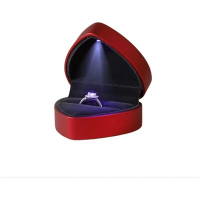 INF Rote herzförmige Verlobungsring-Box mit LED-Licht - PU EVA Geschenk zur Verlobung INF Rote herzförmige Verlobungsring-Box mit LED-Licht - PU EVA Geschenk zur Verlobung