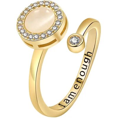 INF Verstellbarer offener Ring mit drehbarer runder Verzierung INF Verstellbarer offener Ring mit drehbarer runder Verzierung