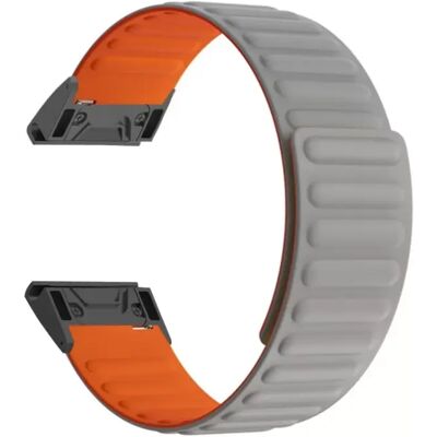 INF Komfortables Armband, kompatibel mit Amazfit T-Rex Ultra 2 – 26mm Silikon mit Edelstahl-Magnetverschluss, Schnellwechsel Grau Orange INF Komfortables Armband, kompatibel mit Amazfit T-Rex Ultra 2 – 26mm Silikon mit Edelstahl-Magnetverschluss, Schnellwechsel Grau Orange