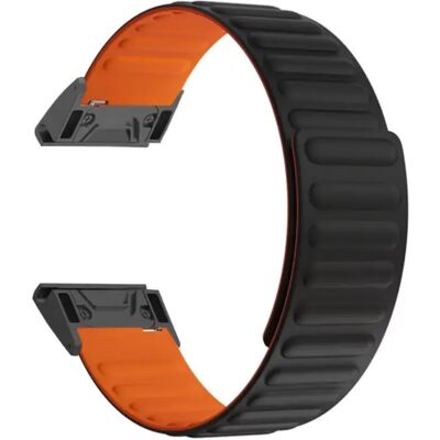 INF Komfortables Armband, kompatibel mit Amazfit T-Rex Ultra 2 – 26mm Silikon mit Edelstahl-Magnetverschluss, Schnellwechsel Schwarz+Orange INF Komfortables Armband, kompatibel mit Amazfit T-Rex Ultra 2 – 26mm Silikon mit Edelstahl-Magnetverschluss, Schnellwechsel Schwarz+Orange