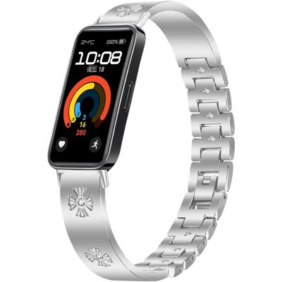 INF Daisy-Halbarmreif-Armband kompatibel mit Huawei Band 11 und 11 Pro - Zinklegierung Mode-Ersatzarmband Silber INF Daisy-Halbarmreif-Armband kompatibel mit Huawei Band 11 und 11 Pro - Zinklegierung Mode-Ersatzarmband Silber